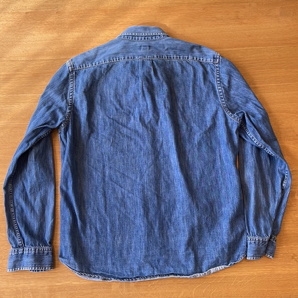 JCrew Mid-Weight Slim Shirt, Medium Dark Denim Large - Picture 4 of 6